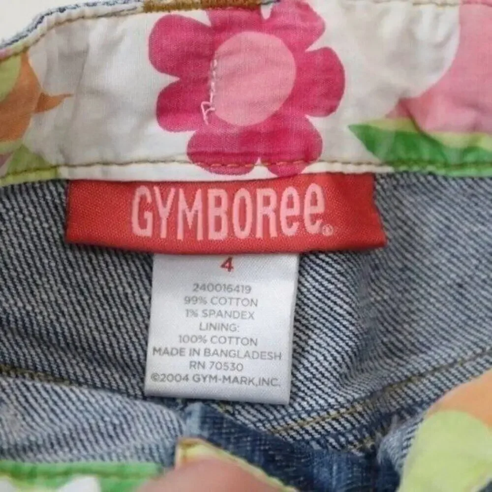 Gymboree Girls Jeans Size 4 Floral Dark Blue Denim‎